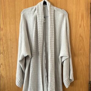 Silence + Noise Gray Open-Front Cardigan Sweater